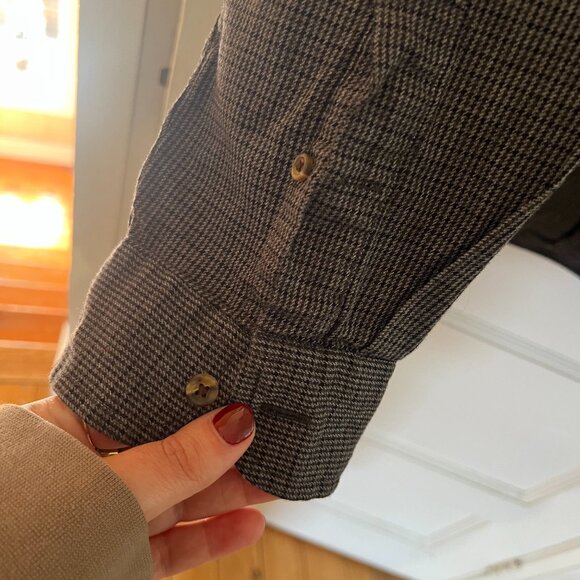 Mens long sleeved rushed twill shirt - Picture 2 of 8